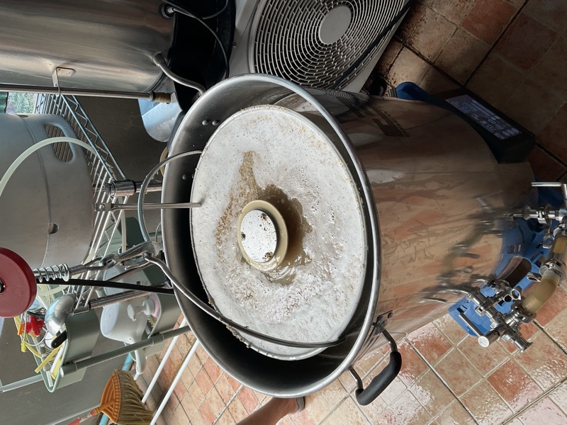 Brewtools kettle — mash in progress